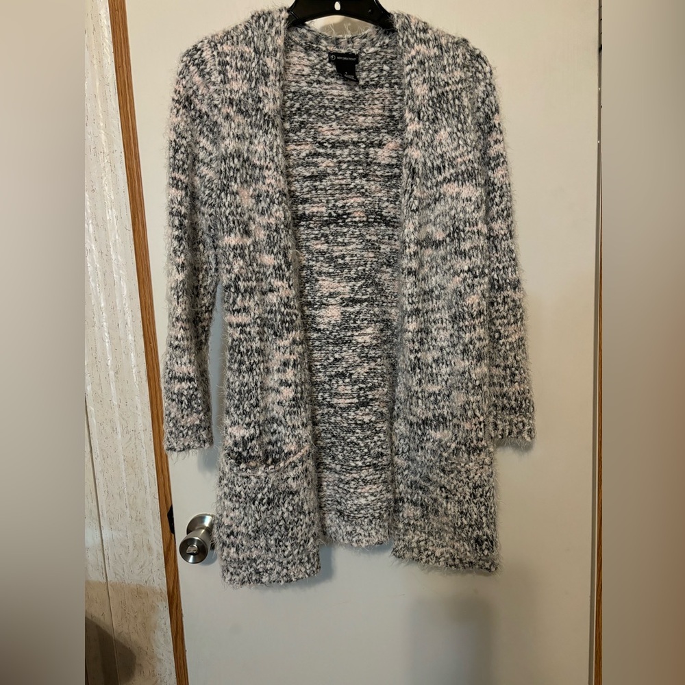 New Directions Black and White Cardigan